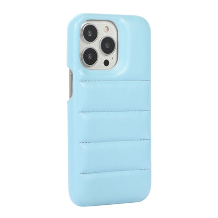 Thick Down Jacket Soft PU Phone Case For iPhone 13 (Blue)-garmade.com