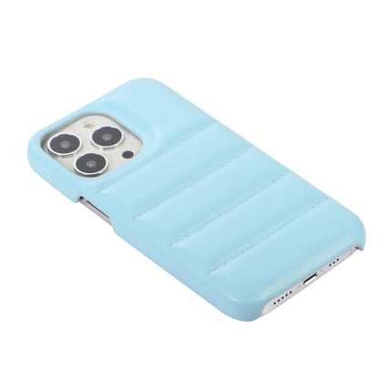 Thick Down Jacket Soft PU Phone Case For iPhone 13 (Blue)-garmade.com