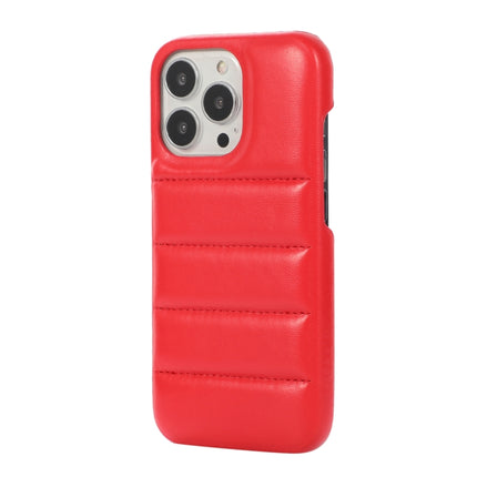 Thick Down Jacket Soft PU Phone Case For iPhone 13 (Red)-garmade.com