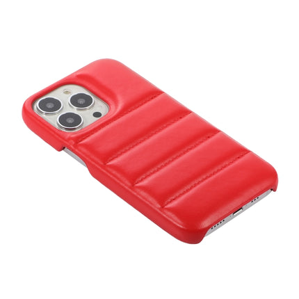 Thick Down Jacket Soft PU Phone Case For iPhone 13 (Red)-garmade.com