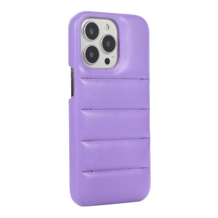 Thick Down Jacket Soft PU Phone Case For iPhone 13 (Purple)-garmade.com