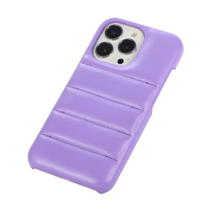 Thick Down Jacket Soft PU Phone Case For iPhone 13 (Purple)-garmade.com