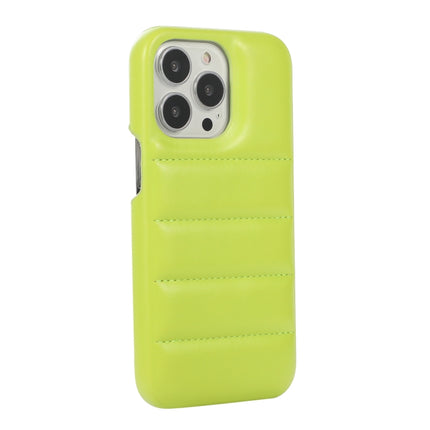 Thick Down Jacket Soft PU Phone Case For iPhone 13 (Light Green)-garmade.com