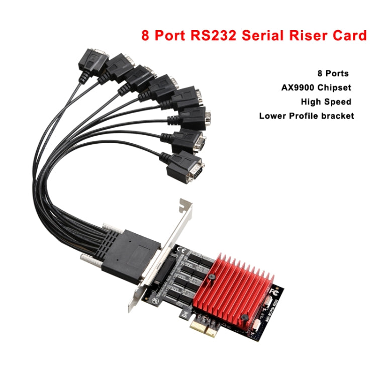 PCIE to DB9 RS232 Serial Port Expansion Card PCI-E Express Riser Card Converter-garmade.com
