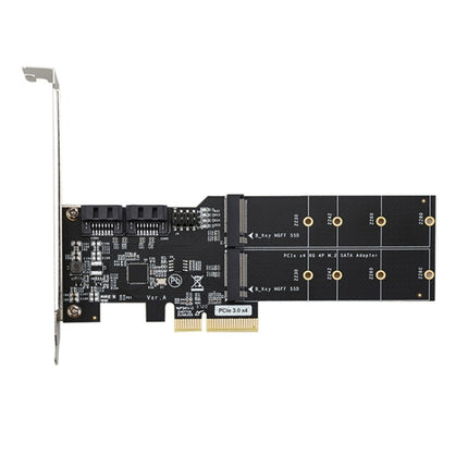 SATA3.0 PCIE3.0 to 2-port M.2 (B-KEY) Adapter Card-garmade.com