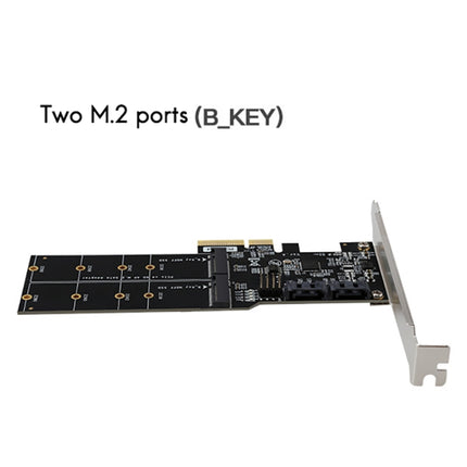 SATA3.0 PCIE3.0 to 2-port M.2 (B-KEY) Adapter Card-garmade.com