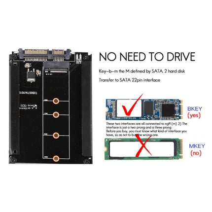 M.2 to SATA3.0 Expansion Card 22-pin Adapter 2.5-inch SSD Interface Conversion Card-garmade.com
