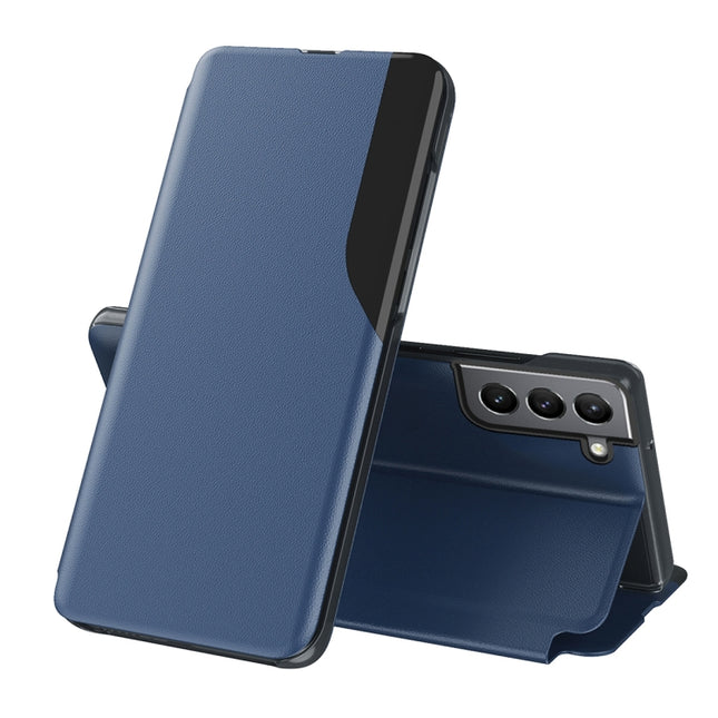 For Samsung Galaxy S22 Plus 5G Attraction Flip Holder Leather Phone Case(Blue)-garmade.com