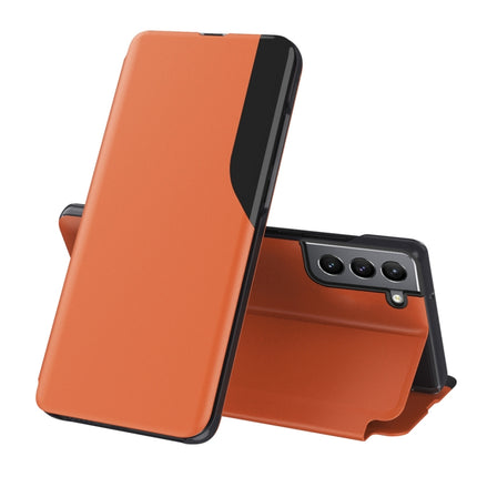 For Samsung Galaxy S22 Plus 5G Attraction Flip Holder Leather Phone Case(Orange)-garmade.com