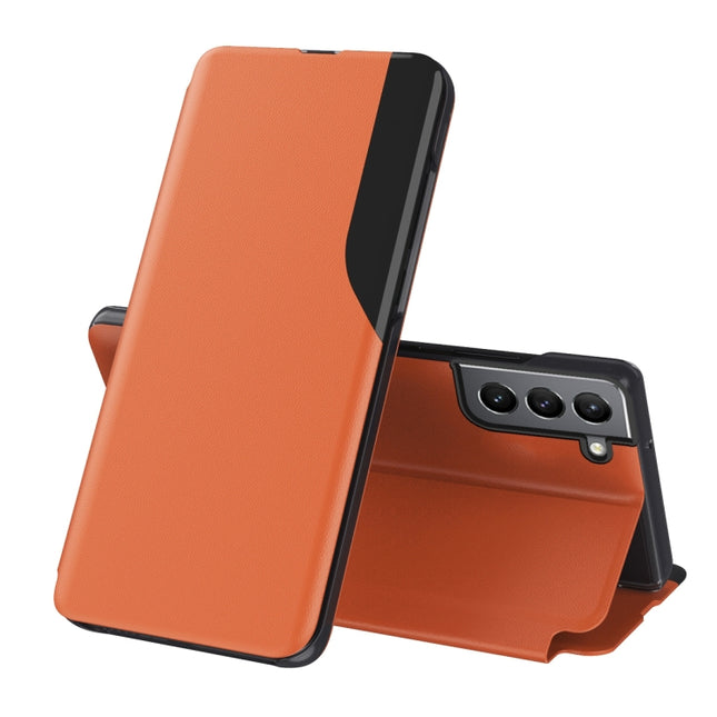 For Samsung Galaxy S22 Plus 5G Attraction Flip Holder Leather Phone Case(Orange)-garmade.com
