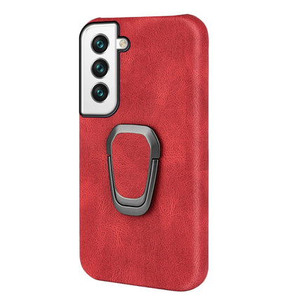 Ring Holder PU Phone Case For Samsung Galaxy S22 5G(Red)-garmade.com