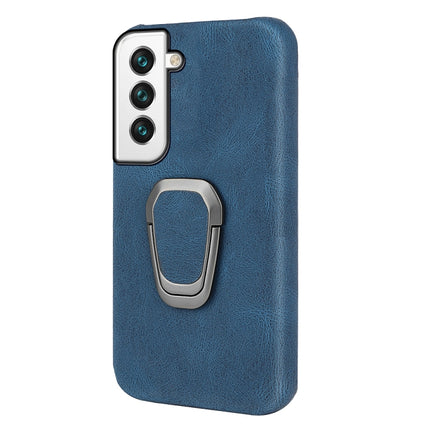 Ring Holder PU Phone Case For Samsung Galaxy S22 5G(Blue)-garmade.com