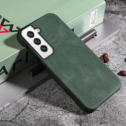 Ring Holder PU Phone Case For Samsung Galaxy S22 5G(Dark green)-garmade.com