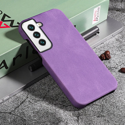 Ring Holder PU Phone Case For Samsung Galaxy S22 5G(Purple)-garmade.com