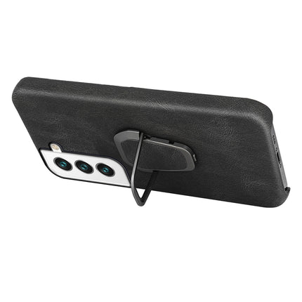 Ring Holder PU Phone Case For Samsung Galaxy S22 5G(Black)-garmade.com