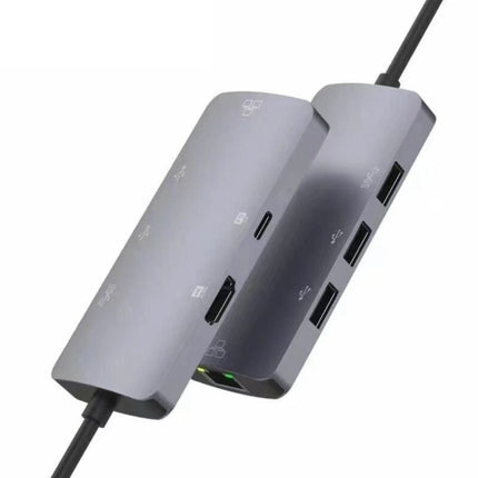 UC910 6-in-1 Type-C to HD+PD3.0+RJ45+USB3.0+USB2.0 x 2 Hub Adapter-garmade.com