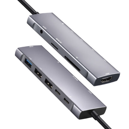 9-in-1 USB Type-C to HDMI+USB3.0x3+Type-C+PD+SD/TF+Audio HUB Adapter-garmade.com