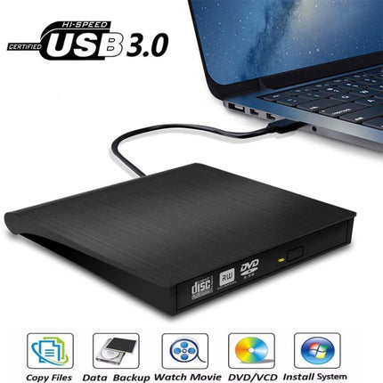 USB 3.0 Brushed External CD / DVD-RW Optical Drive Player-garmade.com