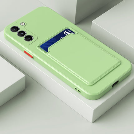 For Samsung Galaxy S22+ 5G Skin Feel Card Contrast Color Button TPU Phone Case(Matcha Green)-garmade.com