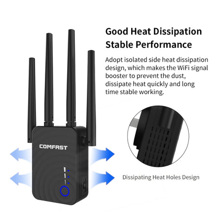 Comfast WiFi Range Extender 1200Mbps Mini WiFi Repeater 2.4GHz/5.8GHz Dual Band-garmade.com