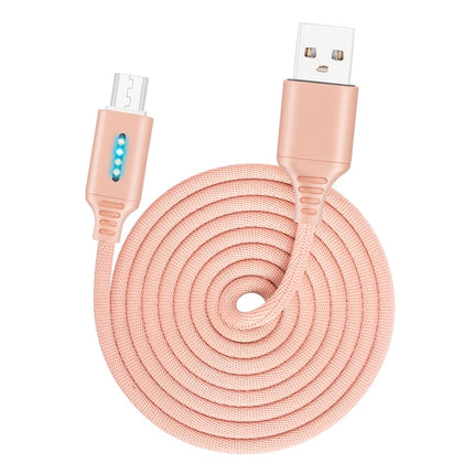 Micro USB Interface Zinc Alloy Marquee Luminous Intelligent Automatic Power off Charging Data Cable(rose gold)-garmade.com