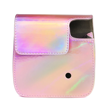 Aurora Oil Paint Full Body Camera PU Leather Case Bag with Strap for FUJIFILM instax mini 9 / mini 8+ / mini 8(Rose Gold)-garmade.com