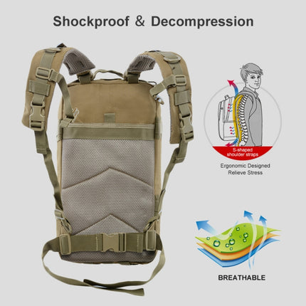 JUNSUNMAY J002 30L Waterproof Outdoor Molle Rucksack Backpack Camping Hiking Bag(Khaki)-garmade.com