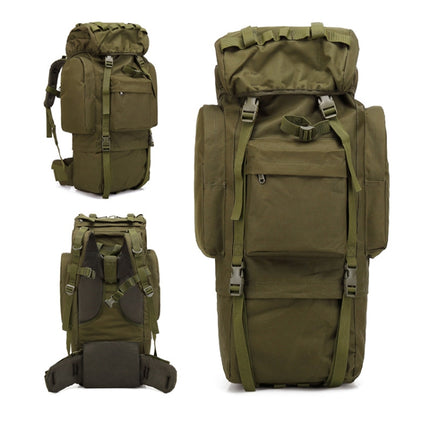 JUNSUNMAY J006 65L Large Capacity Waterproof Outdoor Travel Camping Hiking Backpack(Army Green)-garmade.com