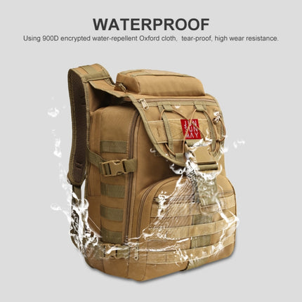 SUNJUNMAY J007 35L Waterproof Outdoor Molle Rucksack Hiking Backpack(Khaki)-garmade.com