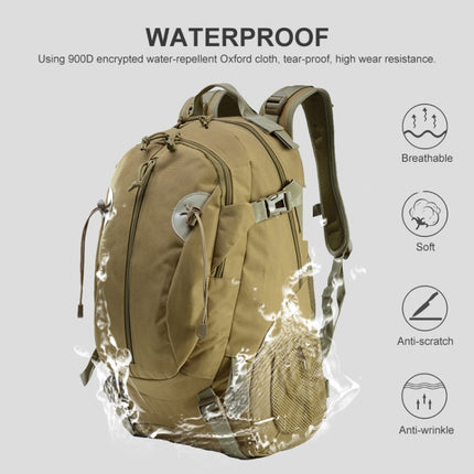 SUNJUNMAY J013 30L Travel Outdoor Molle Backpack Hiking Bag(Khaki)-garmade.com