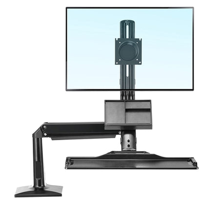 NORTH BAYOU NB35 Ergonomic 19-27 Inch Monitor Holder with Foldable Keyboard Tray Full Motion Sit-Stand Workstation-garmade.com