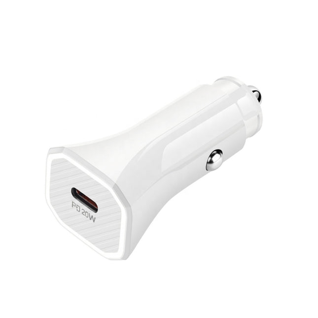 TE-P2 PD 20W Type-C Interface Car Charger(White)-garmade.com