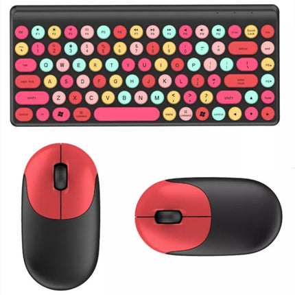 QW02 Wireless Keyboard Mouse Set(Pink)-garmade.com