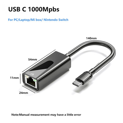 1000Mbps RJ45 Network Card USB Ethernet Adapter, port:Type-C-garmade.com