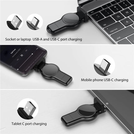 A05 2 in 1 Type C / USB-C to USB-A Magnetic Quick Wireless Charger for Apple Watch-garmade.com
