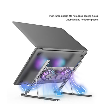 BONERUY P11F Adjustable Laptop Stand Cooling Holder with Double Fans-garmade.com