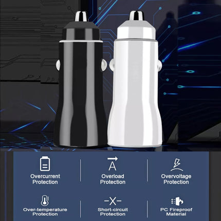 TE-P8 40W PD20W + PD20W Dual Port PD3.0 Car Charger with Type-c to Type-C Data Cable, Length: 1m(White)-garmade.com