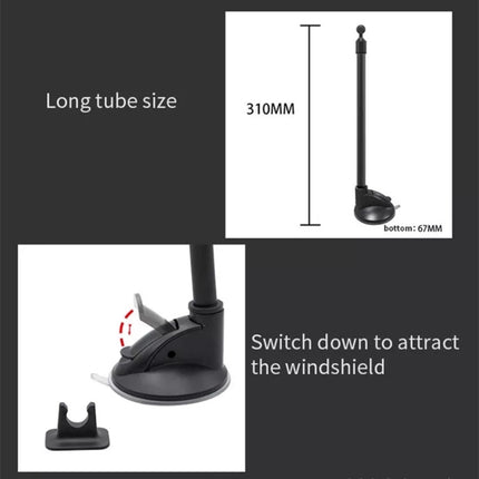 A190+X35 Car Phone Holder Windshield Sucker Mount Bendable Long Arm Stand-garmade.com