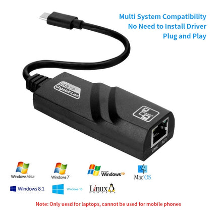JSM 1000 Mbps USB-C / Type-C to RJ45 Ethernet Adapter Network Cable-garmade.com