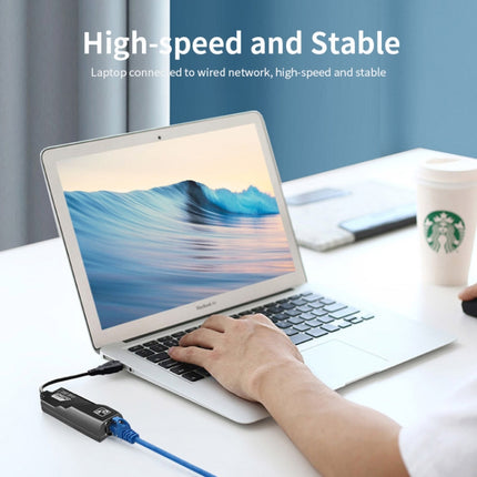 JSM 1000 Mbps USB-C / Type-C to RJ45 Ethernet Adapter Network Cable-garmade.com