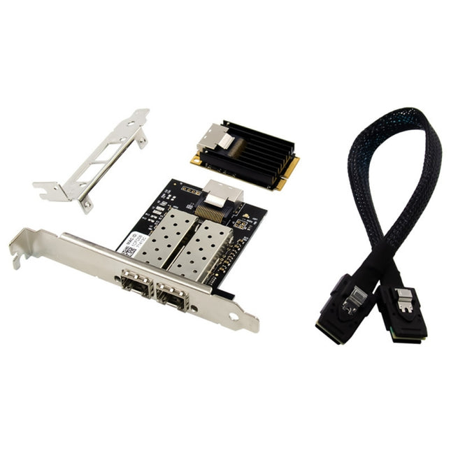 ST7243 MiniPCI-E Dual Interface Fiber Gigabit Fiber Optic SFP Server Network Card-garmade.com
