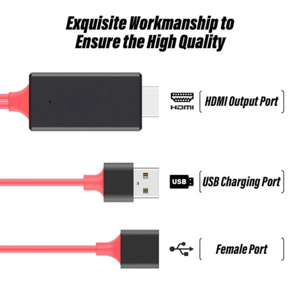 Dongle USB Male + USB Female to HDMI Male 1080P HDMI Cables Adapter-garmade.com