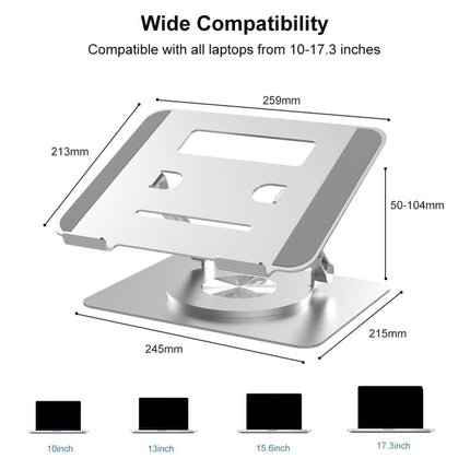 D088 Portable Aluminum 360 Degree Rotating Height Flexible Adjustable Notebook Laptop Stand-garmade.com