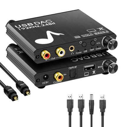 AY107 Digital to Analog Converter Optical Fiber Analog Audio Decoder USB Sound Card Digital Audio Converter-garmade.com