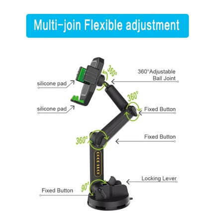 D001 Mount For Truck Excavator Forklift Long Arm Sturdy Cell Phone Holder-garmade.com