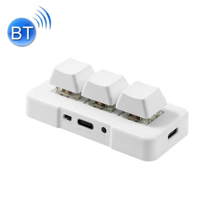 MK321BT Bluetooth 5.1 3 Keys Custom Keys Game Office PS Clip Macro Programming Keypad(White)-garmade.com