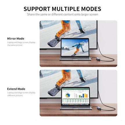 JUNSUNMAY 6 in 1 Type-C to 4K HDMI Docking Station Adapter USB-C Hub SD/TF Card Reader-garmade.com