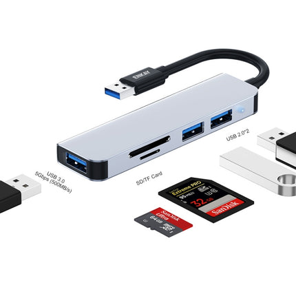 ENKAY Hat-Prince 5 in 1 Docking Station Adapter HUB SD/TF Card Reader, Interface:USB 3.0-garmade.com