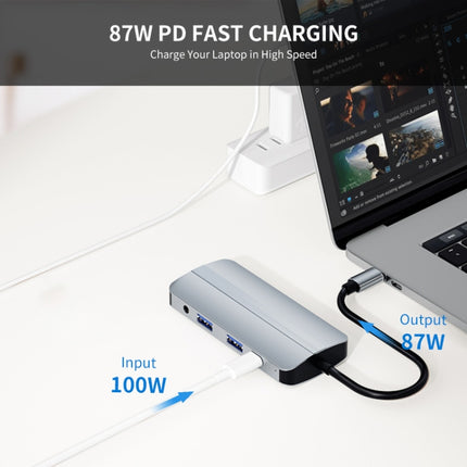 JUNSUNMAY 8 in 1 Type-C to 4K HDMI + VGA Docking Station Adapter PD Quick Charge Hub-garmade.com