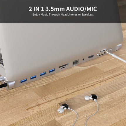 JUNSUNMAY 11 in 1 Multifunctional USB C Hub Docking Station Adapter SD/TF Card Reader-garmade.com